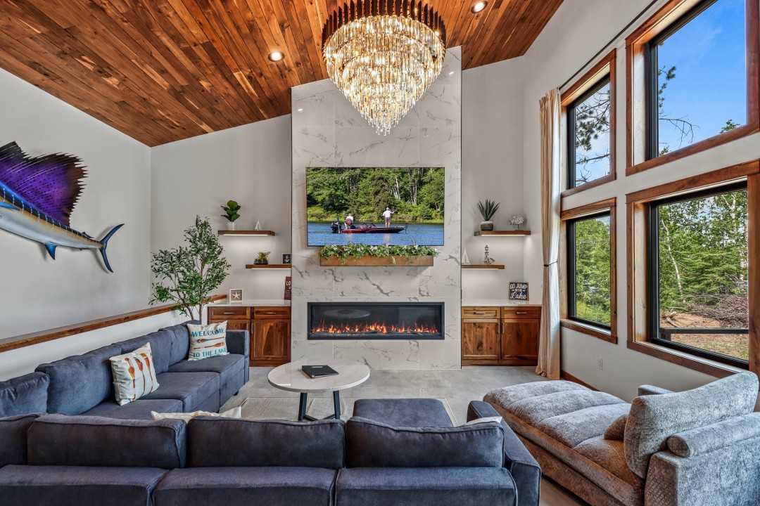 Cozy Living Room with Gas Fireplace